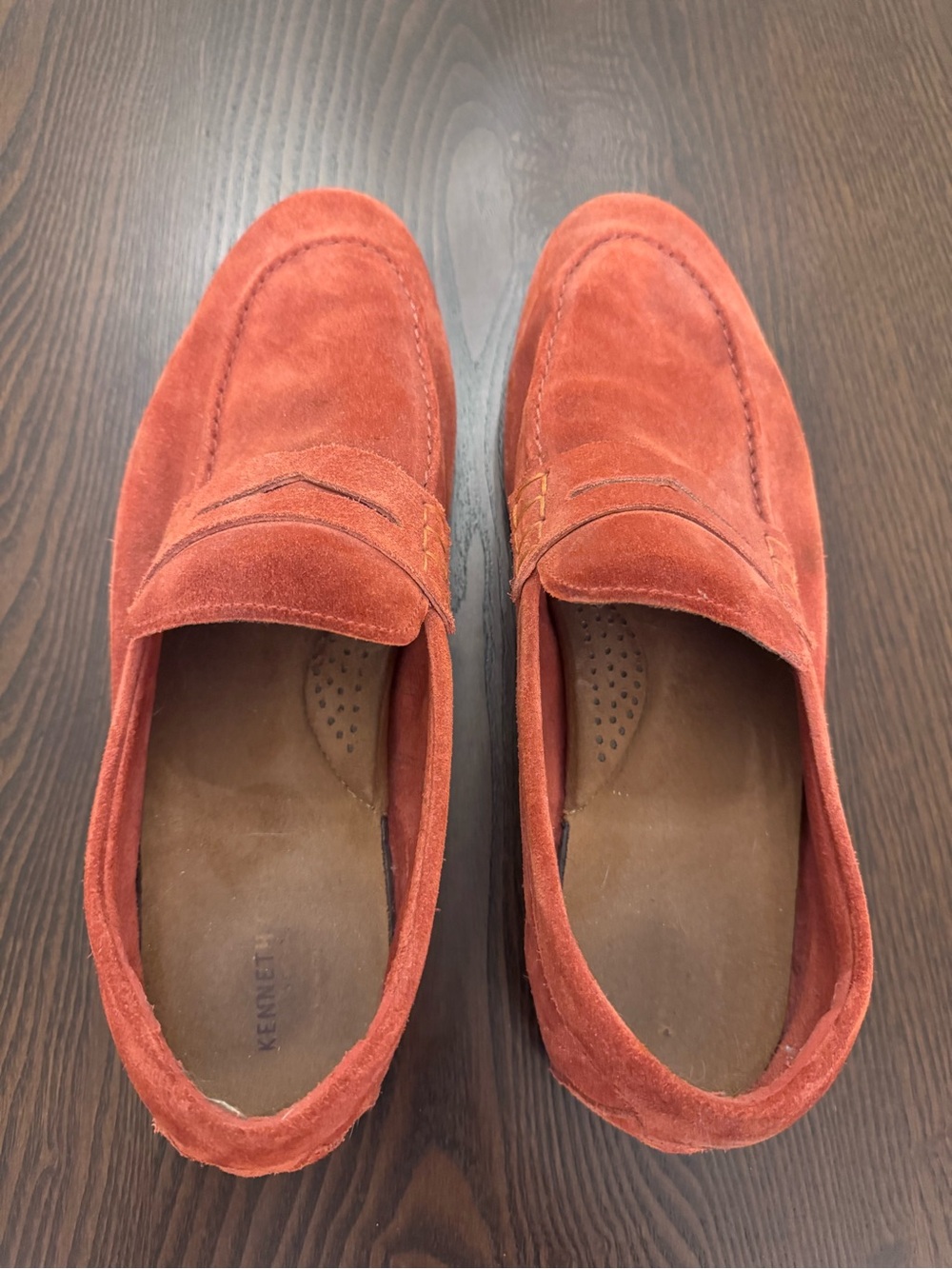 Kenneth Cole Nolan Penny Loafers Rust Suede Men’s Size 9.5